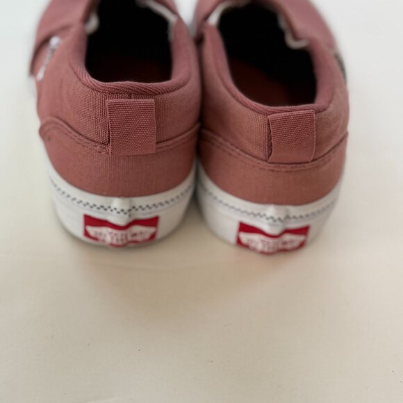 Vans Classic Slip-On Sneakers Dusty Rose White Canvas Girls Size 12 Shoes - Picture 4 of 7